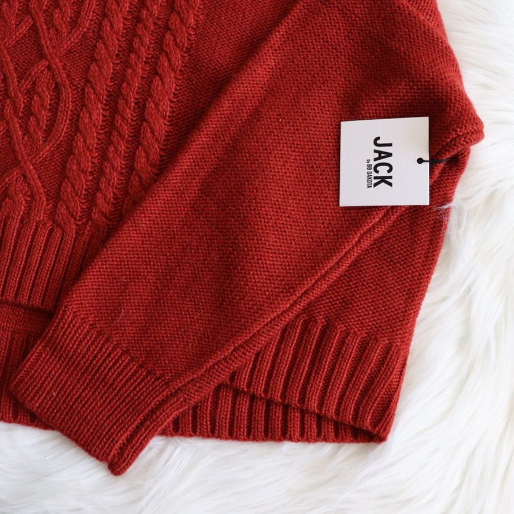 BB Dakota Burnt Orange Turtleneck Wool Sweater M - Picture 6 of 9